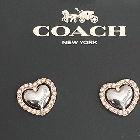 Coach Rose Gold And Silver Heart
Earrings with box - Picture 1 of 8
